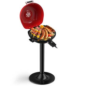 Gx25435us-pe Giantex Electric Grill Indoor Outdoor 1600w Portable Barbecue With Red