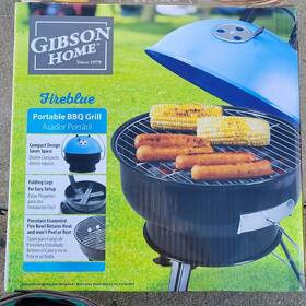 Gibson 085081509093 New Home Fireblue Portable 14 Inch Bbq Grill In Blue