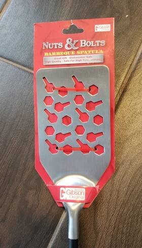 Gibson 647150218628 Nuts Bolts Bbq Spatula John Stainless Steel Wrench Gift Grill Barbecue