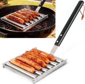 Hodggr703 Glendaveny Hot Dog Roller For Grill Bbq Sausage With Extra Long Wood Handle