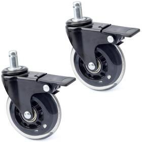 Hdw302 Gloxted 2pcs 3-in Swivel Caster Wheel With Brake Replacement For Traeger Pellet G
