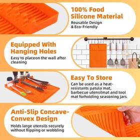 Sgm-001-1 Goduck Silicone Grill Tools Mat For Blackstone Large Spatula With Drip