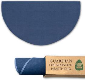 Goods Of The Woods 706734250024 Blue 4 Ft Half Round Fiberglass Hearth Rug Fireproof 1000 F Protecti