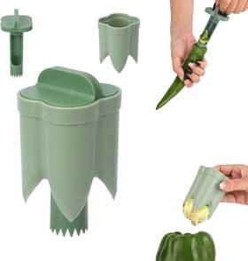 53350 Gosknor 2 In 1 Pepper Corer Bell Cutter Fruit Green