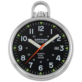 Gwc14109sb Gotham Mens Sport Series Stainless Steel Analog Quartz Date Pocket Watch # G