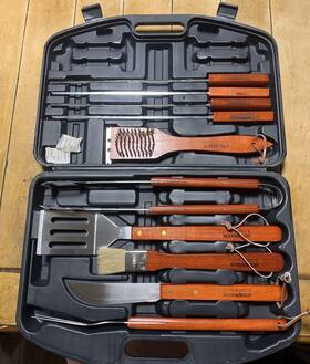 Gourmet Traditions 870884675614 Bbq Set Stainless Steel Grill Tools Barbecue Grilling Accessories Case 11 Pc
