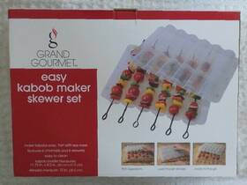 45949 Grand Gourmet Easy Kabob Maker Skewer Set Six Channel New Gift Idea