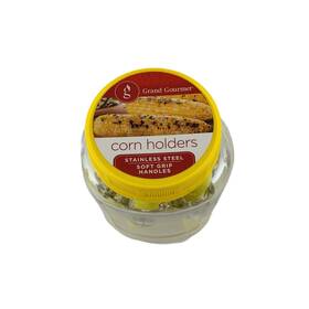 47107 Grand Gourmet Soft Grip Corn Holders And Container Stainless Steel On The Cob Bbq 12 Piece