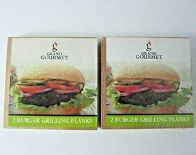 Grand Gourmet 708820400610 4 Burger Grilling Cooking Planks 2 Per Pack C