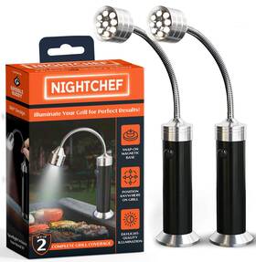 Griddle Buddy 810023042549 Night Chef Magnetic Grill Light Ultra-bright Bbq Regular Black And White