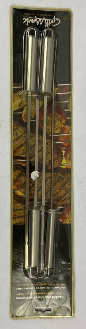 L8921 Grill Care Mark Stainless Steel 4 Skewers 16.5 Inch Kabob New