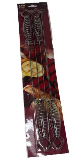 S703-3212 Grill Care Premier 4-piece 17 Inch Stainless Steel Coiled Skewers