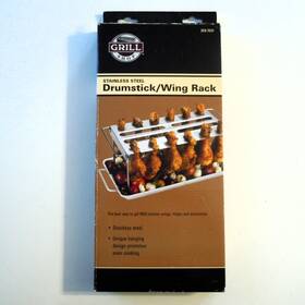 Grill Shop 060162015526 Stainless Steel Drumstick/ Wing Rack Hanging Design For Even Cooking