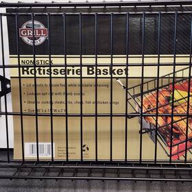 Grill Shop 060162047855 Non-stick Rotisserie Basket Black Grilling Bbq Barbecue 16 Inch X7.5 X2