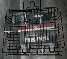 259-7209 Grill Shop Detachable Handle Broiler Bbq Grilling Basket Tray 8.5 X 11 Inch New