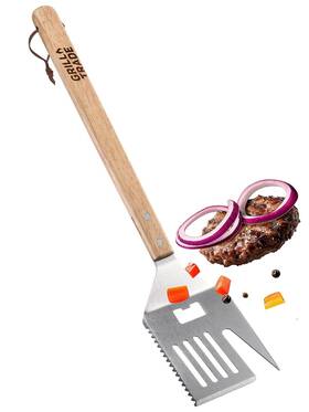 Grill Trade 262360510186 5-in-1 Spatula - Wooden Grilling Accessories Versatile And Durable Gr