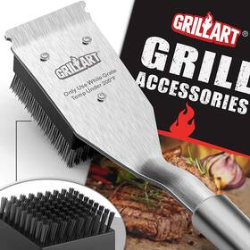 Grillart 445042997926 Grill Brush And Scraper Wire Bbq For Outdoor 16.5 Inch