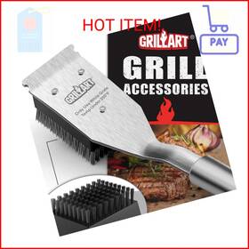 Grillart 726084912793 Grill Brush And Scraper Wire Bbq For Outdoor 16.5 Inch