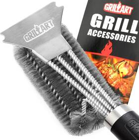 Br-4516 Grillart Grill Brush And Scraper Bbq For Safe 18 Inch Silver