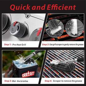 Br-5689 Grillart Grill Brush And Scraper 18 Inch Bbq Cleaning Kit Safe Wire Scrubber