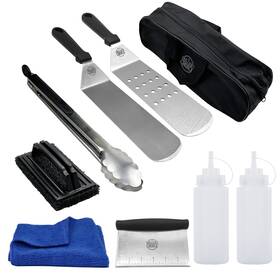 Grillers Choice 860006030117 Griddle Accessories Set- 9 Pc-metal Spatula Commercial Heavy Duty Stainless