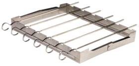 250300c Grillfinity 2-pk Stainless Steel Gourmet Bbq Shish Kebob Grill Rack With 6 Skewers