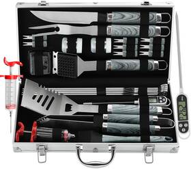 0024g Grilljoy 24pcs Bbq Grill Tools Set With Meat Thermometer And Injector - Extra