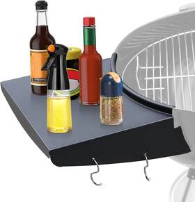 Griwb22 Grimate Grill Table Shelf For Weber Kettle - Charcoal Side