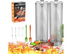 Grunen Wolken 198715982770 Grill Basket For Outdoor Camping 2pcs 12.20x3.75x3.75 Inch