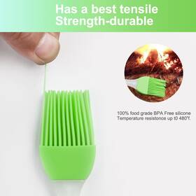 Gryfton 041814676562 2pcs Flexible Silicone Brush Heat Resistant Non-stick Cooking Utensils Green