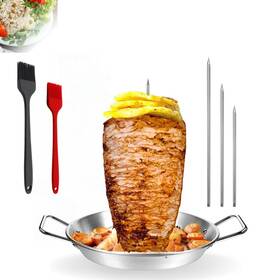 Gudaily 198715705720 Al Pastor Skewer For Grill Stainless Steel Vertical Gyro Plate Oven Rot