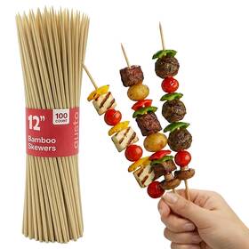 Gusto 850020988877 12 Inch 100 Count Bamboo Skewers For Shish Kabob Grilling Fruits Appetizers An