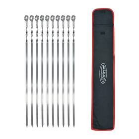 Hakka Food Processing 714367059242 Stainless Steel Barbecue Skewers 23 Heavy Duty Metal Large Wide G
