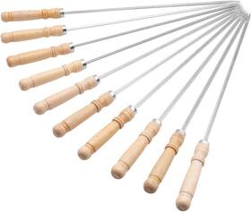 Haksen 313029181156 16 Inch Kabob Skewers With Wood Handle For Bbq Camping Cookware Campfire