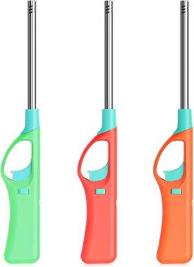 Hanyon 711181689914 Refillable Butane Lighters Larger Bbq Grill Click Flame Long Stem Lighter Adjus