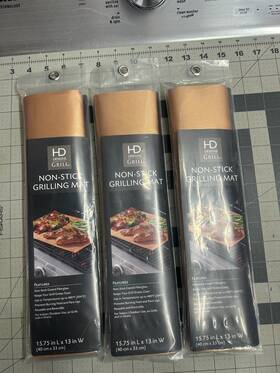Hd Designs 041226021882 New 3-pack Lot Non-stick Oven Grilling Mat 15.75 X 13 Inch Reusable