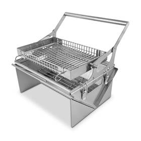 Hdt04 Hdwysy Portable 360 Rotating Charcoal Grill With Flipping 16.93 Inches Silver