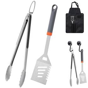 An-lkj5 He-sanqi 5-piece Grill Set Bbq Grilling Accessories With Extra Long Tongs And Spatula F