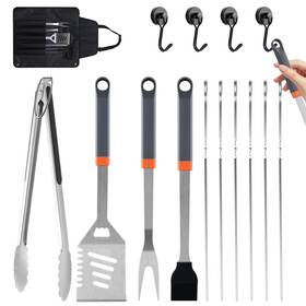 Ankj15 He-sanqi 15-piece Grill Set Bbq Grilling Accessories With Tongs Spatula Stainless S