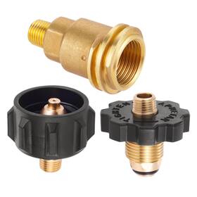 Gcu3-002 Hicello 3 Pcs Propane Gas Brass Fitting Adapters Qcc1 Male/pol Female To 1/4 Inch Npt M