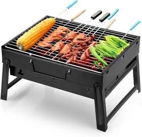 Himaly 841834138817 Barbecue Grill Portable Bbq Charcoal Smoker Small Stainless Steel
