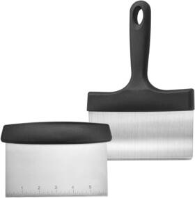 Hinparo 711181695984 Heavy Duty Stainless Steel Griddle Scraper And Chopper - Blackstone Scrape