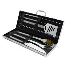 M030331 Home-complete Bbq Grill Kit In Case Spatula Tongs Wire Brush Fork Skewers Stainless Steel