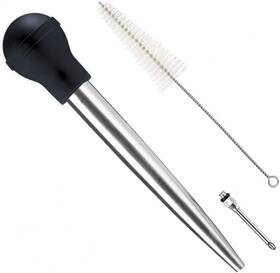 Yt-008 Home Servz 304 Stainless Steel Turkey Baster Syringe Marinade Injector Black Silvery