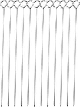 10in-30 Honshen 10 Inch Metal Barbecue Skewers Stainless Steel Bbq Shish Kebab Kabob