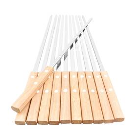 22in-12p-flat Honshen 22-inch Long Flat Bbq Skewers 3/8 Inch Heavy Duty Stainless Steel Wide Blade