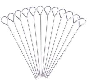 4335988451 Honshen 8 Inch Stainless Steel Bbq Skewers Shish Kebab Kabob 12 Pcs