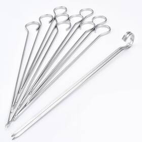 Honshen 753848408322 8 Inch Flat Stainless Short Barbecue Bbq Skewers Kebab Kabob Grill S