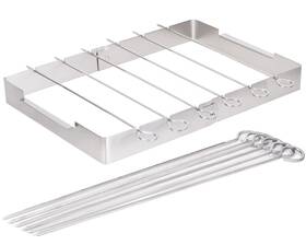 Honshen 791107680232 Skewer Rack Set For Grill 12pcs 12inch Stainless Steel Square Barbecue