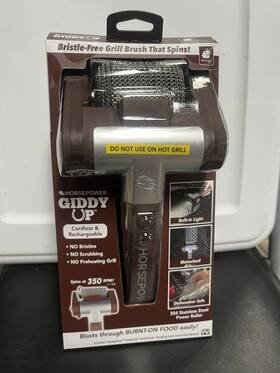 R1-0825 Horsepower Giddy Up New Bristle-free Spinning Grill Brush Model#